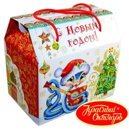 Детский новогодний подарок в картонной упаковке весом 950 грамм по цене 1108 руб в Чулыме
